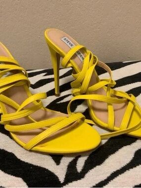 Steve Madden Yellow Strappy Stiletto Sandals